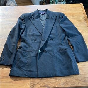 Ralph Lauren purple label vintage casmere Charcoal Double-Breasted Blazer